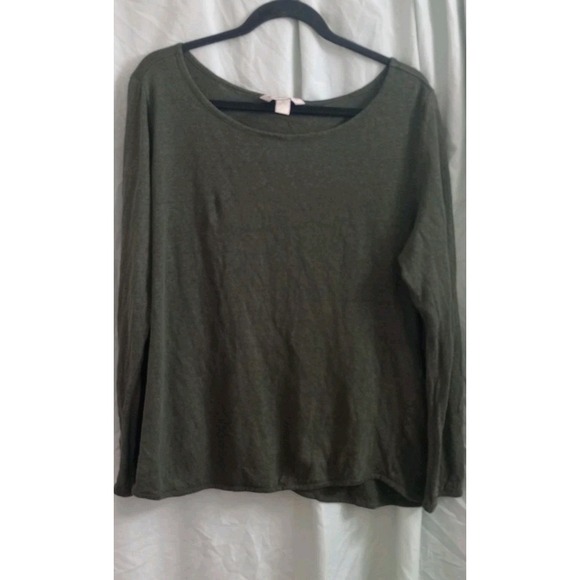 Banana Republic Heritage Tops - Banana Republic Heritage 100% Linen Long Sleeve Top Olive Green Women's XL